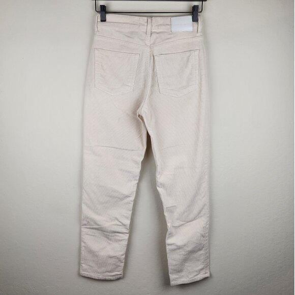 Everlane Baby Cord Cheeky High Waisted Corduroy Pants Tan/Cream sz 26 - Picture 2 of 9